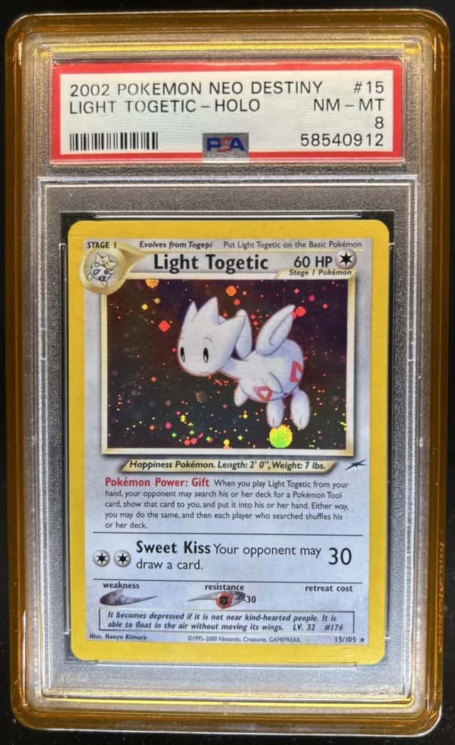 2002 Pokemon Neo Destiny Light Togetic Rare Holo #15/105 PSA 8