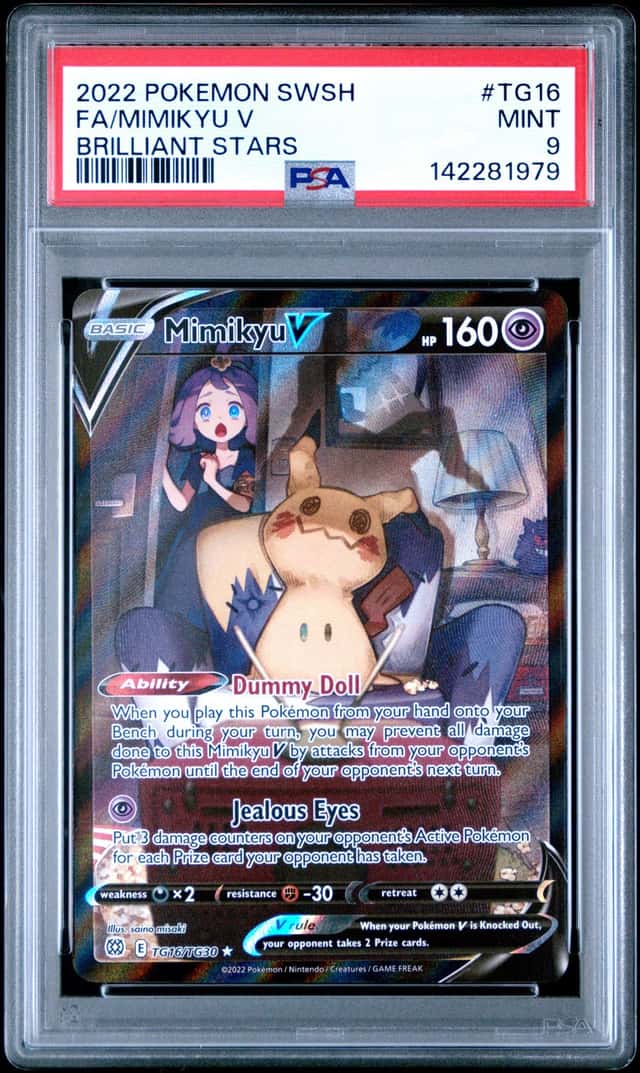 2022 POKEMON SWSH BRILLIANT STARS #TG16/TG30 MIMIKYU V TRAINER GALLERY PSA 9