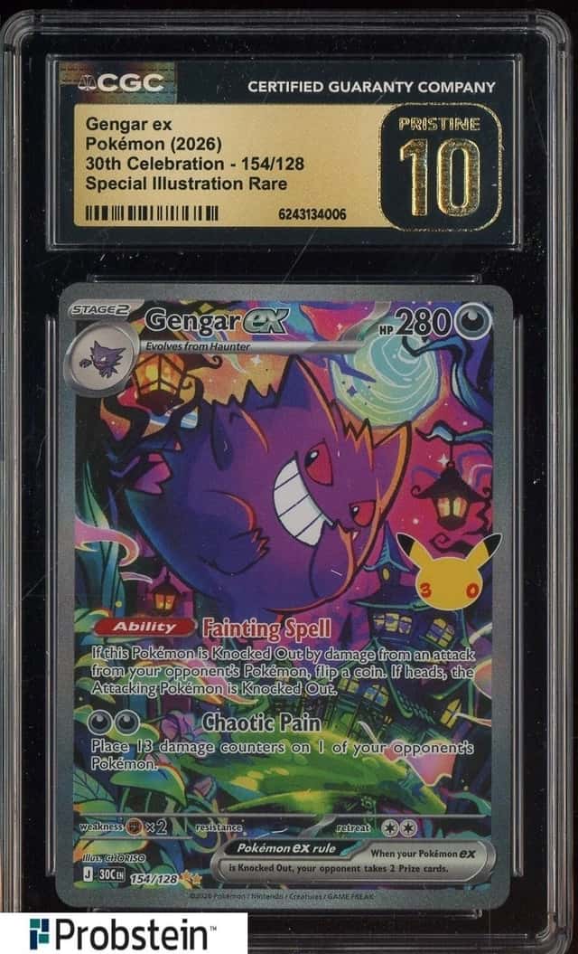 2026 Pokemon 30th Celebration #154 Gengar ex Holo CGC 10 PRISTINE