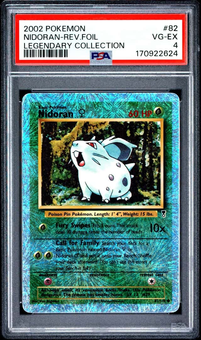 2002 POKEMON LEGENDARY COLLECTION #82 NIDORAN-REVERSE FOIL PSA 4