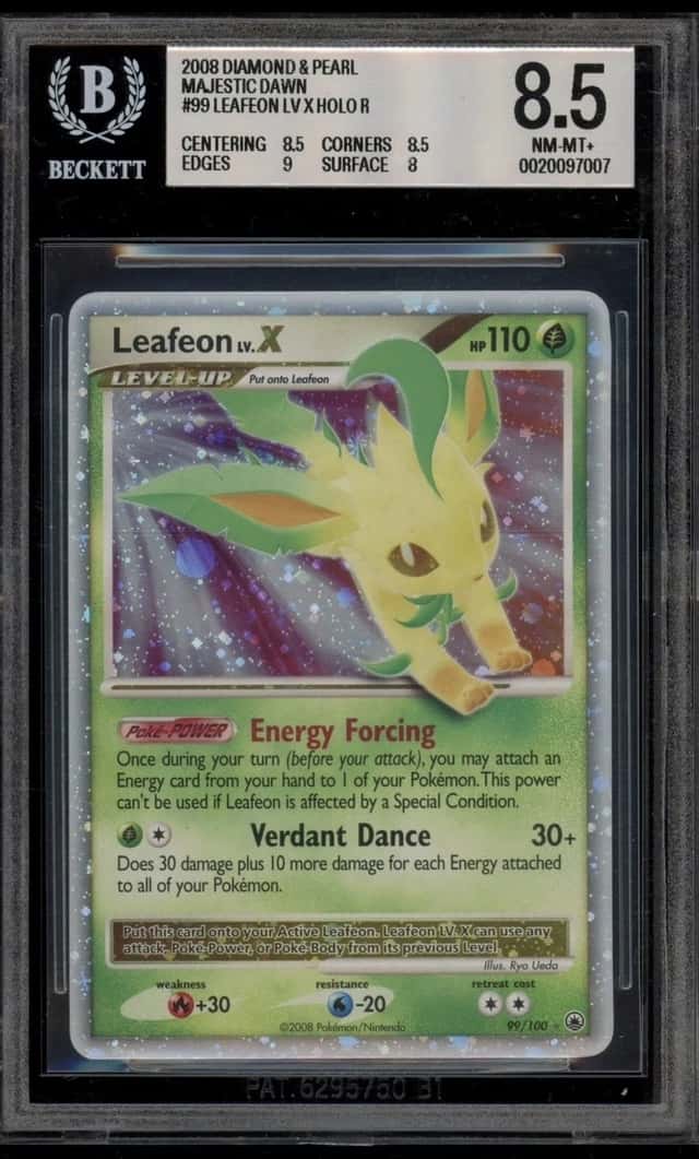 Pokemon Leafeon LV.X Majestic Dawn Holo 99 BGS 8.5