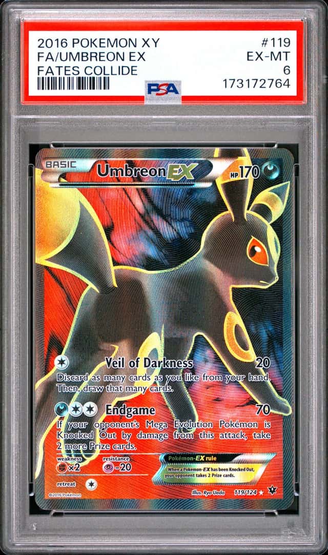 2016 Pokemon XY Fates Collide #119 FA/Umbreon EX PSA 6 EX-MT