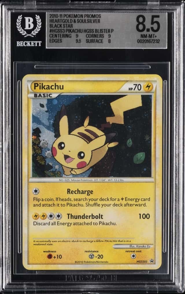 2010 POKEMON HEARTGOLD & SOULSILVER PROMO #HGSS03 PIKACHU-HOLO BGS 8.5