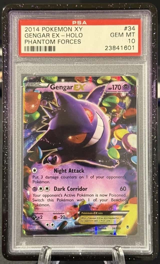 2014 POKEMON XY PHANTOM FORCES #34 GENGAR EX PSA 10