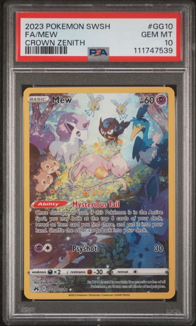 2023 Pokemon SWSH FA/MEW Crown Zenith PSA 10 Gem MT #GG10
