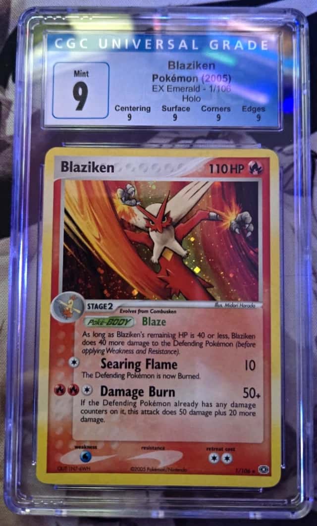 CGC 9 Blaziken 1/106 EX Emerald Holo Rare 2005 English Pokemon Card