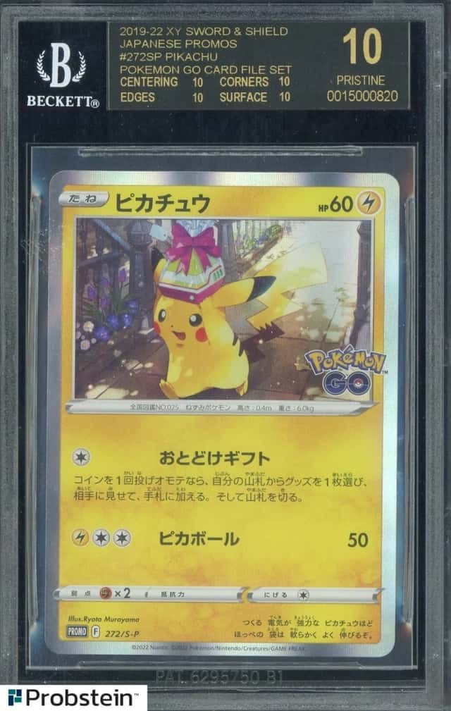 Pokemon 2019-22 XY SWSH JPN Promos #272SP Pikachu Pokeom GO BGS Black Label 10