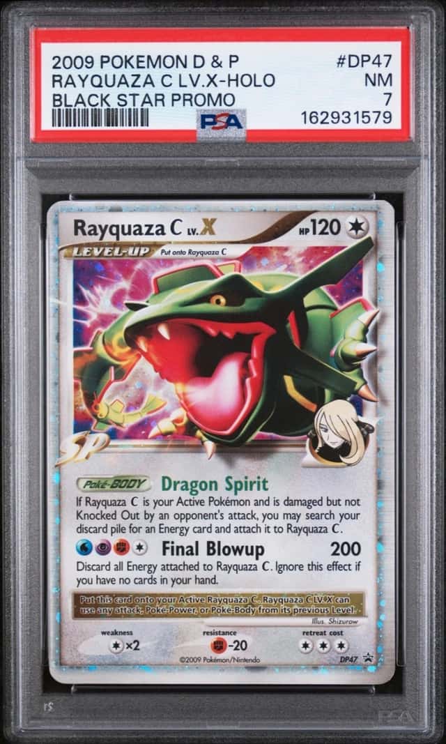 POKEMON RAYQUAZA C LV.X-HOLO 2009 DIAMOND & PEARL BSP #DP47 PSA 7