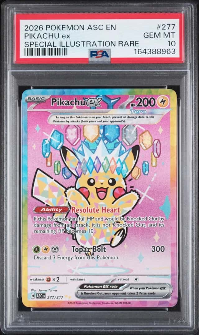 2026 POKEMON ASC EN-ASCENDED HEROES SPECIAL ILLUSTRATION RARE PIKACHU EX PSA 10