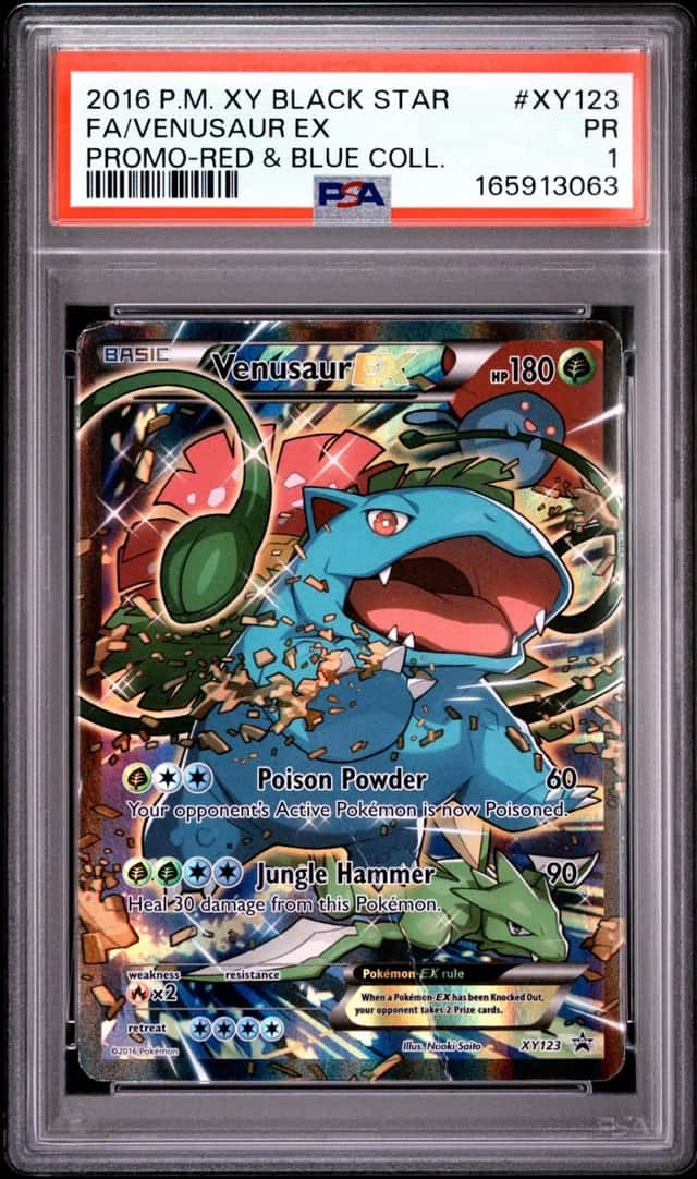 Pokemon Venusaur EX Black Star Promo XY123 Red & Blue Coll. PSA 1