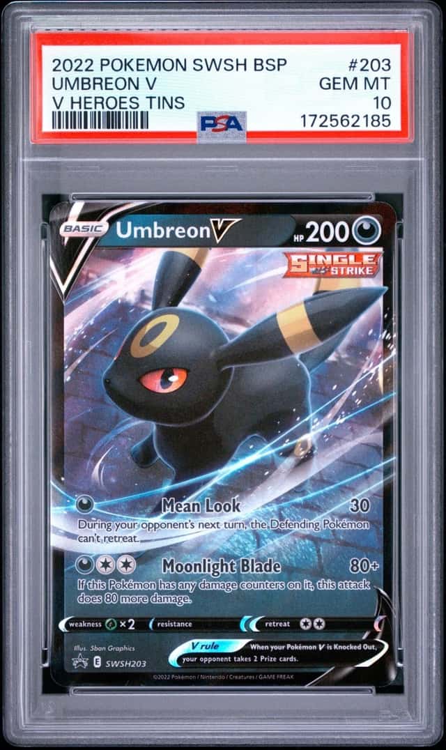 Pokemon Umbreon V Swsh Black Star Promo 203 Heroes Tins PSA 10 Gem Mint