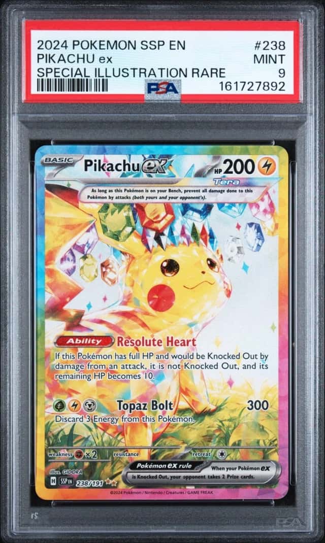 2024 POKEMON SSP EN-SURGING SPARKS SPECIAL ILLUSTRATION RARE PIKACHU EX PSA 9