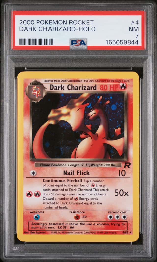 Dark Charizard 4/82 Team Rocket Holo Vintage Pokemon- PSA 7