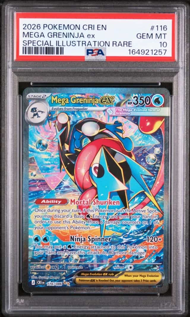 2026 POKEMON CHAOS RISING SPECIAL ILLUSTRATION RARE #116 MEGA GRENINJA EX PSA 10