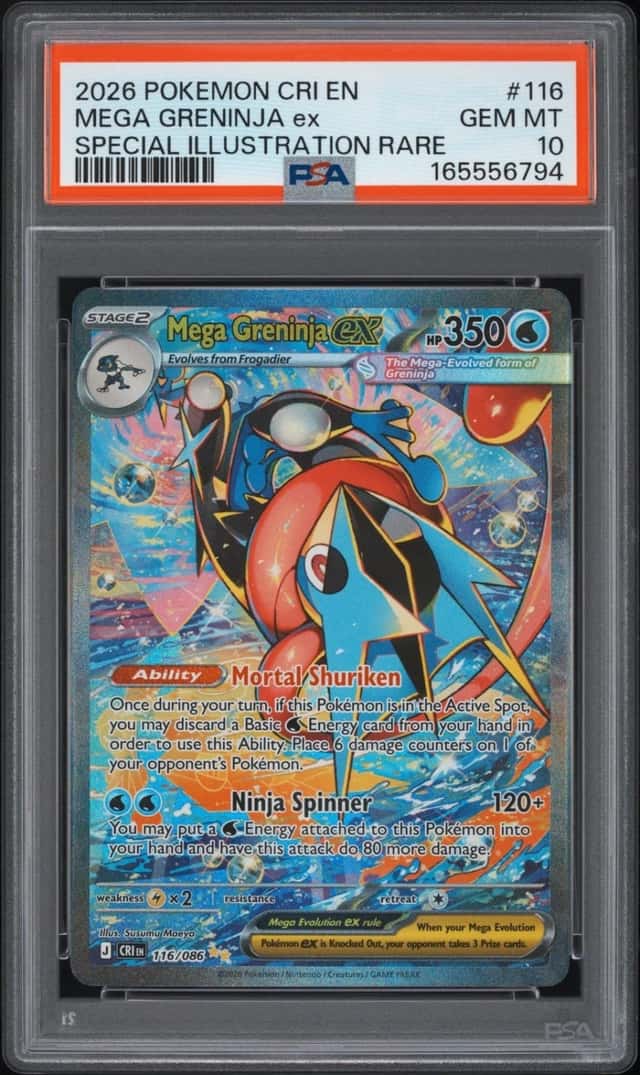 2026 POKEMON CHAOS RISING SPECIAL ILLUSTRATION RARE MEGA GRENINJA EX PSA 10