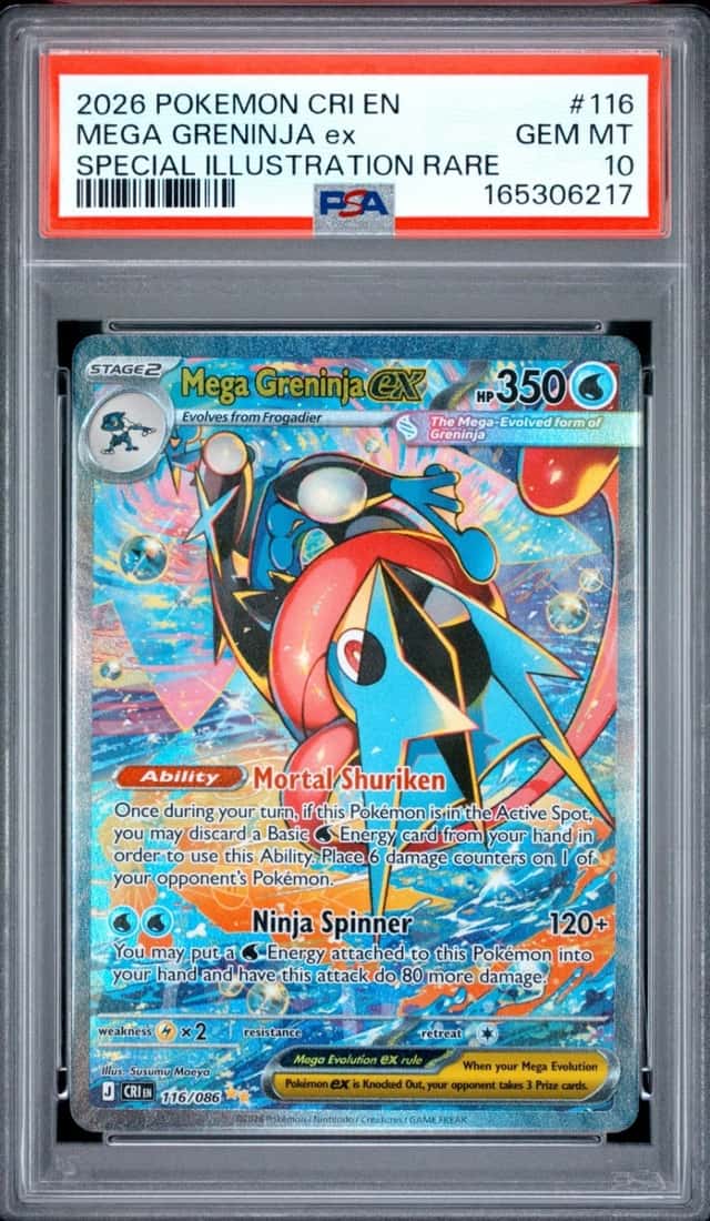 2026 POKEMON CHAOS RISING SPECIAL ILLUSTRATION RARE #116 MEGA GRENINJA EX PSA 10