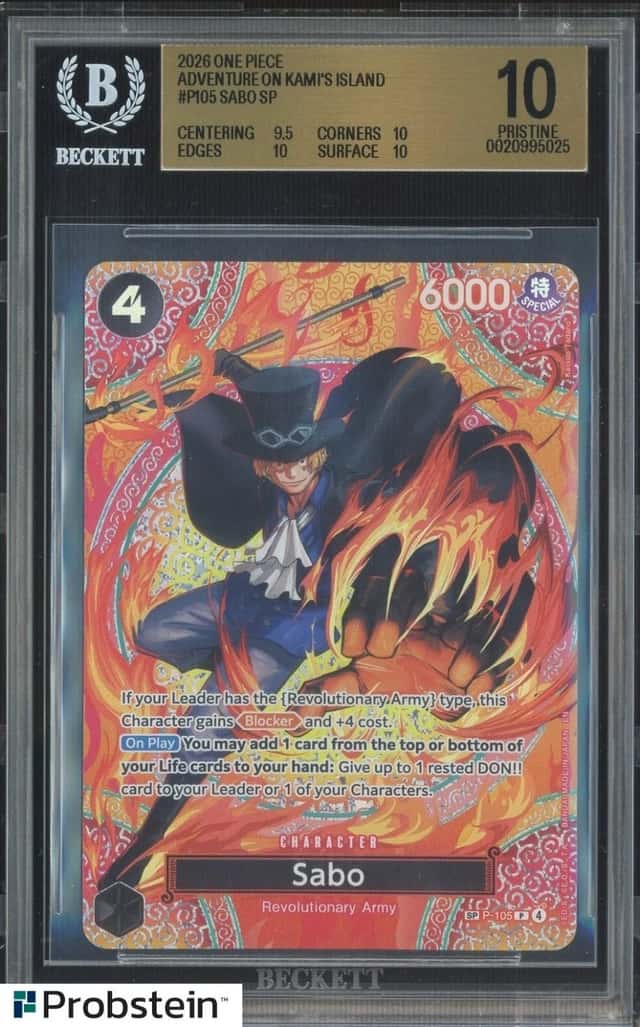 2026 One Piece Adventures on Kami's Island P105 Sabo SP BGS 10 PRISTINE