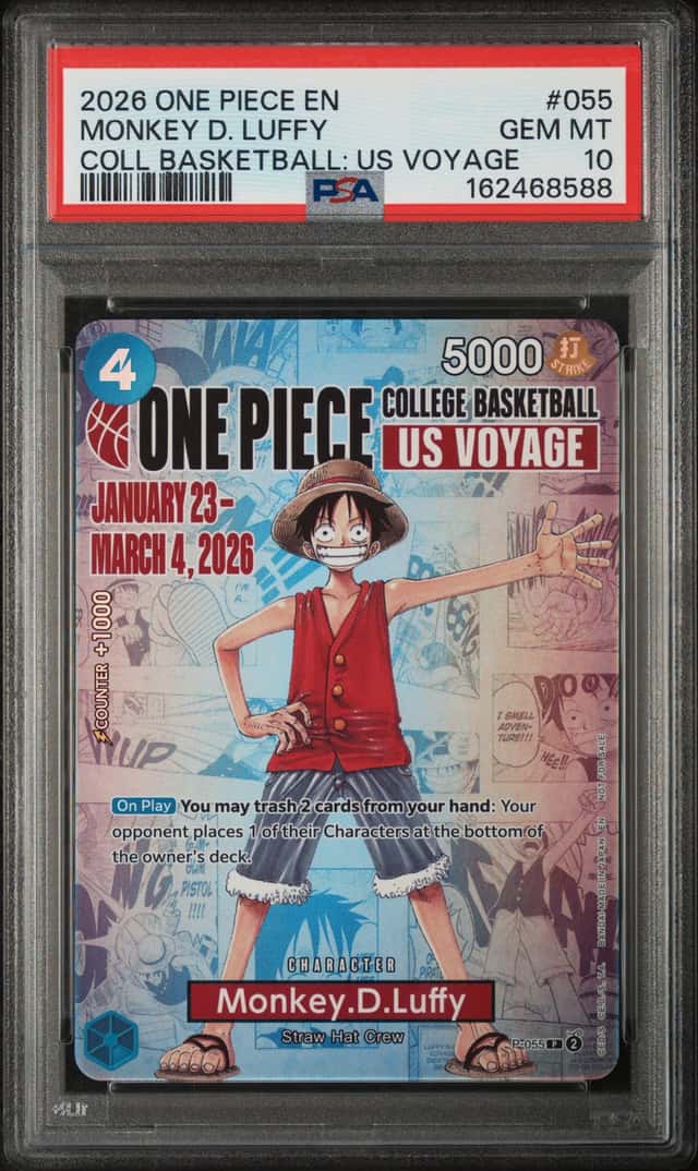 2024 One Piece Best Monkey D. Luffy College Basketball US Voyage #P-055 PSA 10