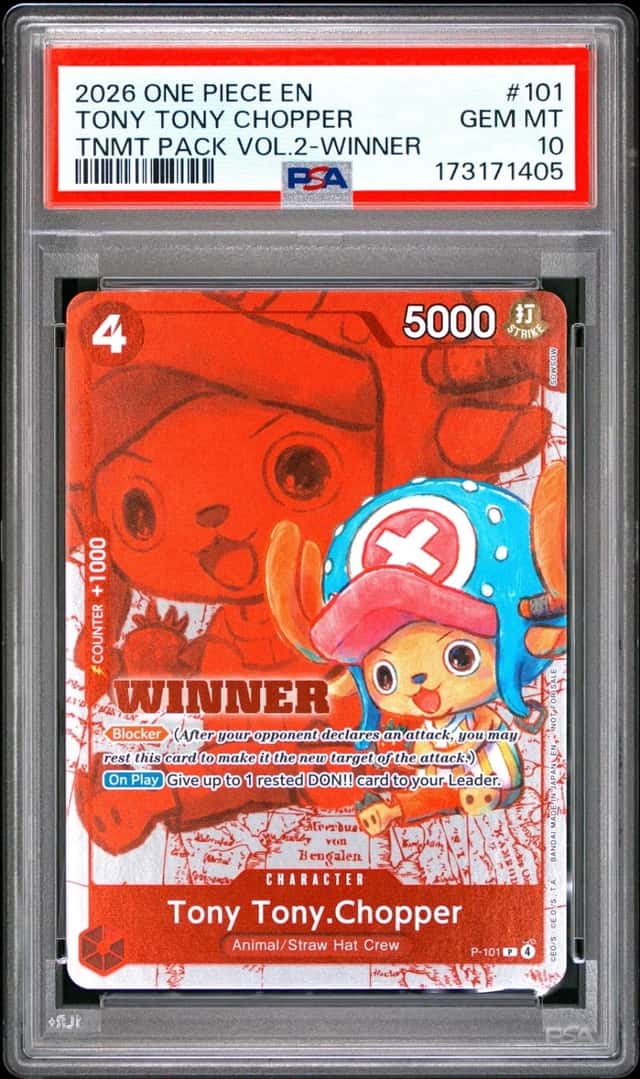 2026 ONE PIECE TOURNAMENT PACK VOL.2 WINNER #101 TONY TONY CHOPPER PSA 10