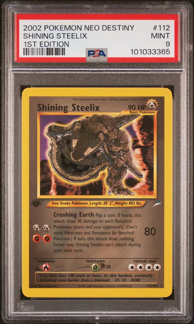 2002 Pokemon Neo Destiny 1st Edition Shining Steelix #112