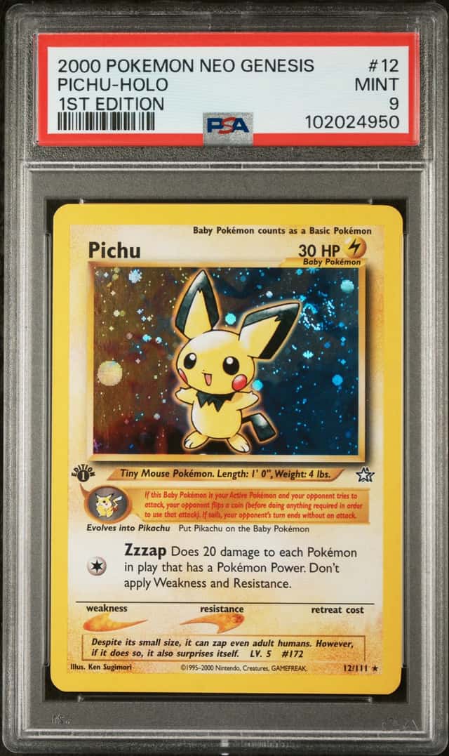 2000 Pokemon Neo Genesis 1st Edition Holo Pichu #12