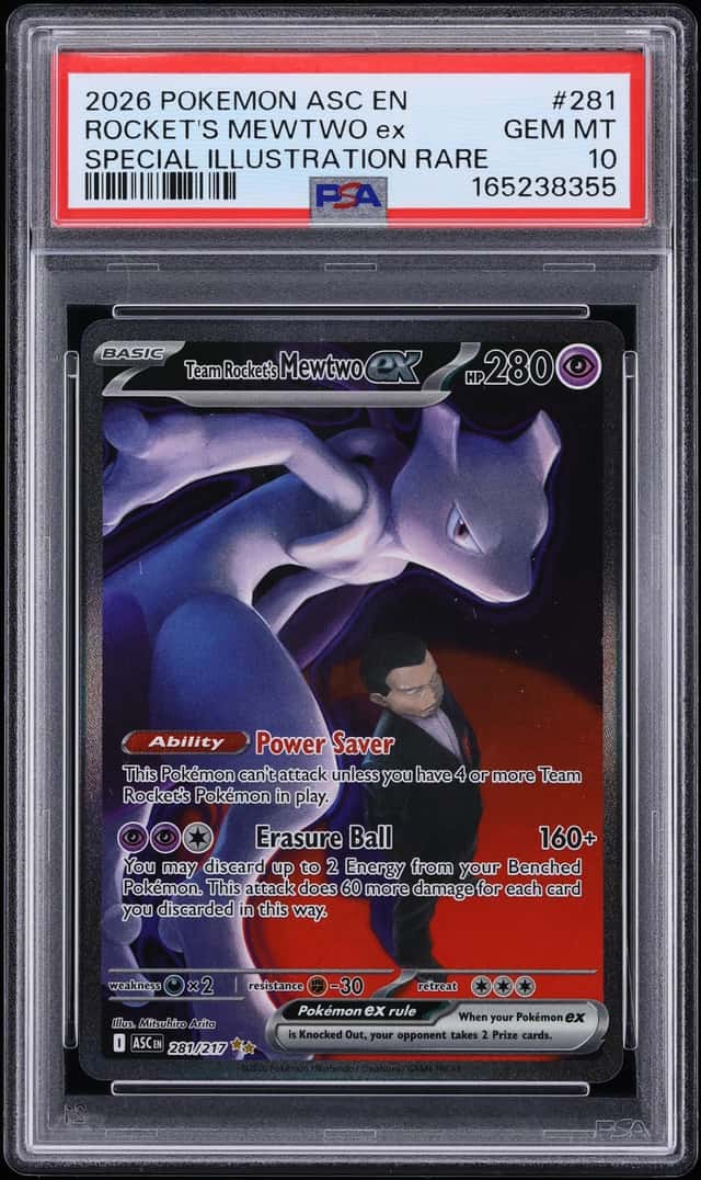 2026 Pokemon Mega Evolution Ascended Heroes SIR Team Rocket's Mewtwo Ex #281 PSA 10 GEM MINT