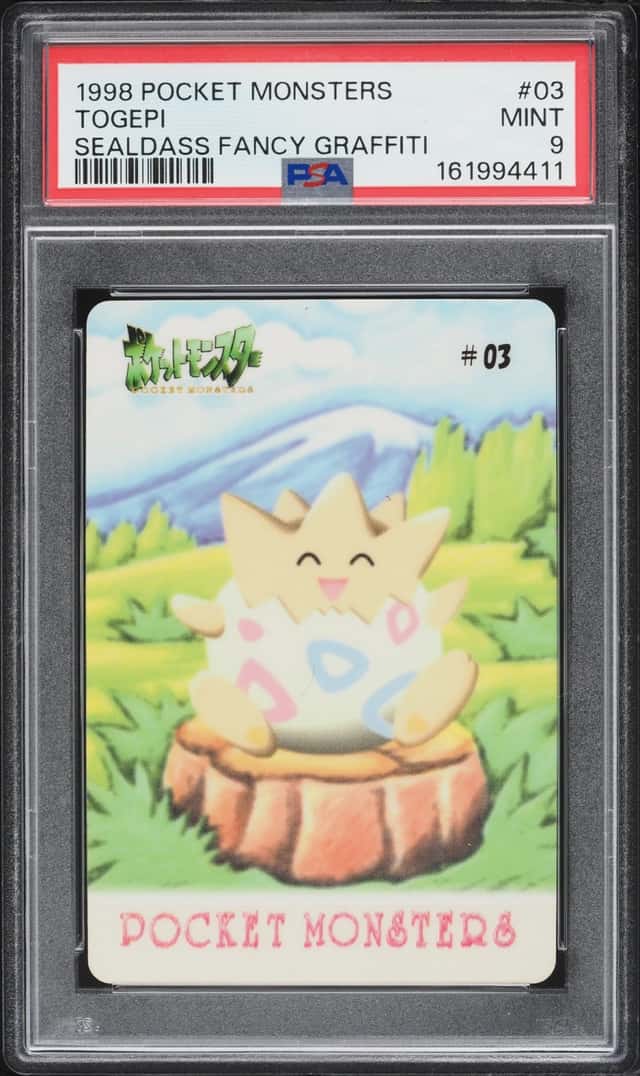 1998 Pokemon Japanese Sealdass Fancy Graffiti Togepi #03 PSA 9 MINT