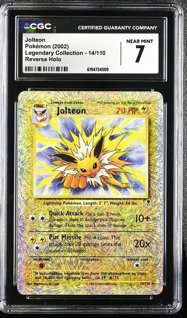 2002 Pokemon Legendary Collection Reverse Holo Jolteon #14 CGC 7 NRMT