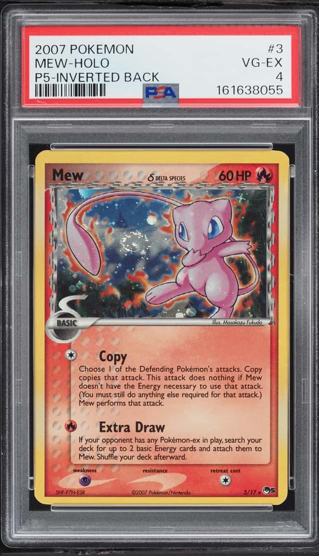 2007 Pokemon EX POP Series 5 Inverted Back Holo Mew #3 PSA 4 VGEX