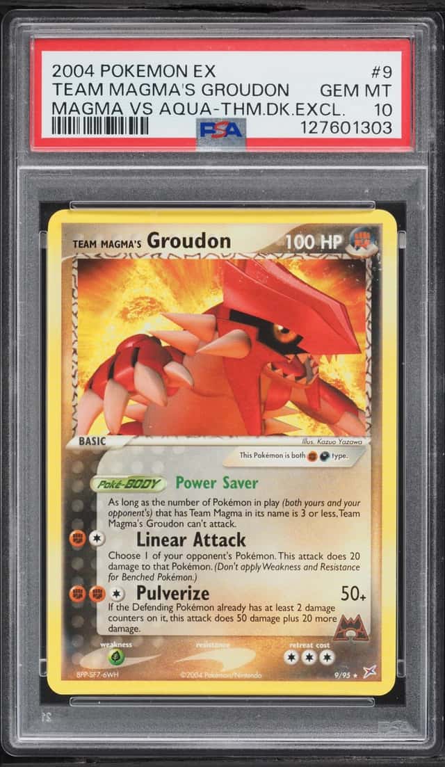 2004 Pokemon EX Team Magma VS Team Aqua Team Magma's Groudon #9 PSA 10 GEM MINT