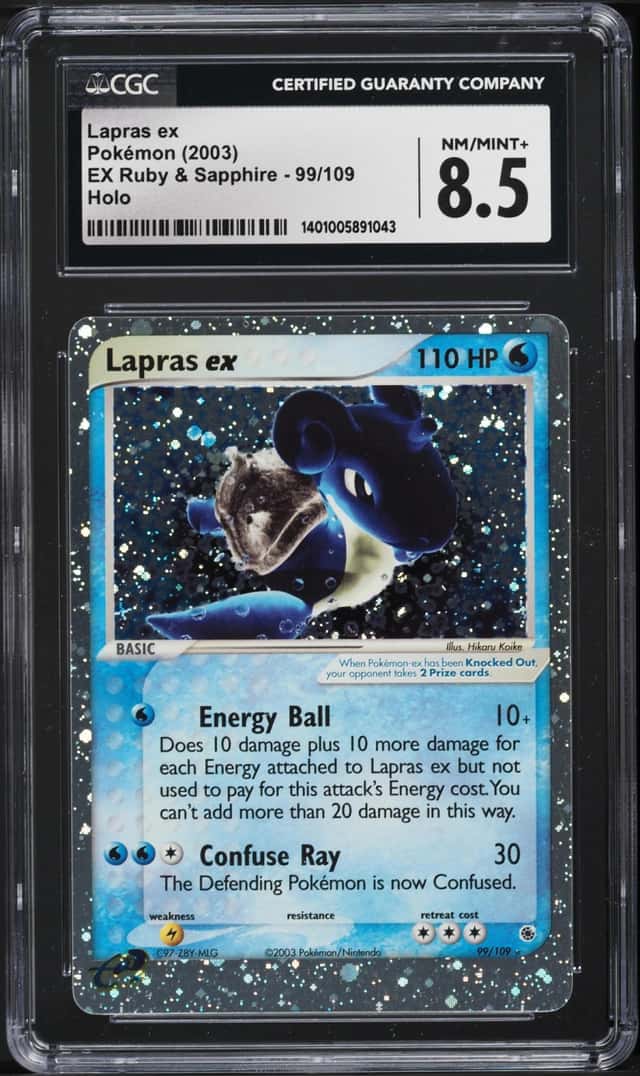 2003 Pokemon EX Ruby & Sapphire Holo Lapras EX #99 CGC 8.5 NM-MT+