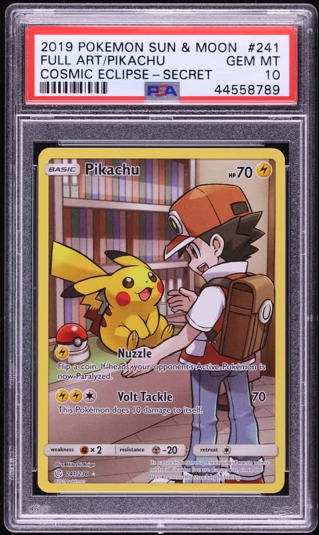 2019 Pokemon Sun & Moon Cosmic Eclipse SEC Pikachu #241 PSA 10 GEM MINT