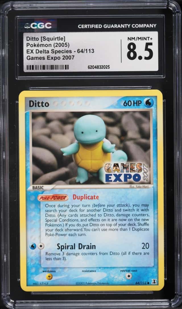 2005 Pokemon EX Delta Species Games Expo '07 Ditto Squirtle #64 CGC 8.5 NM-MT+