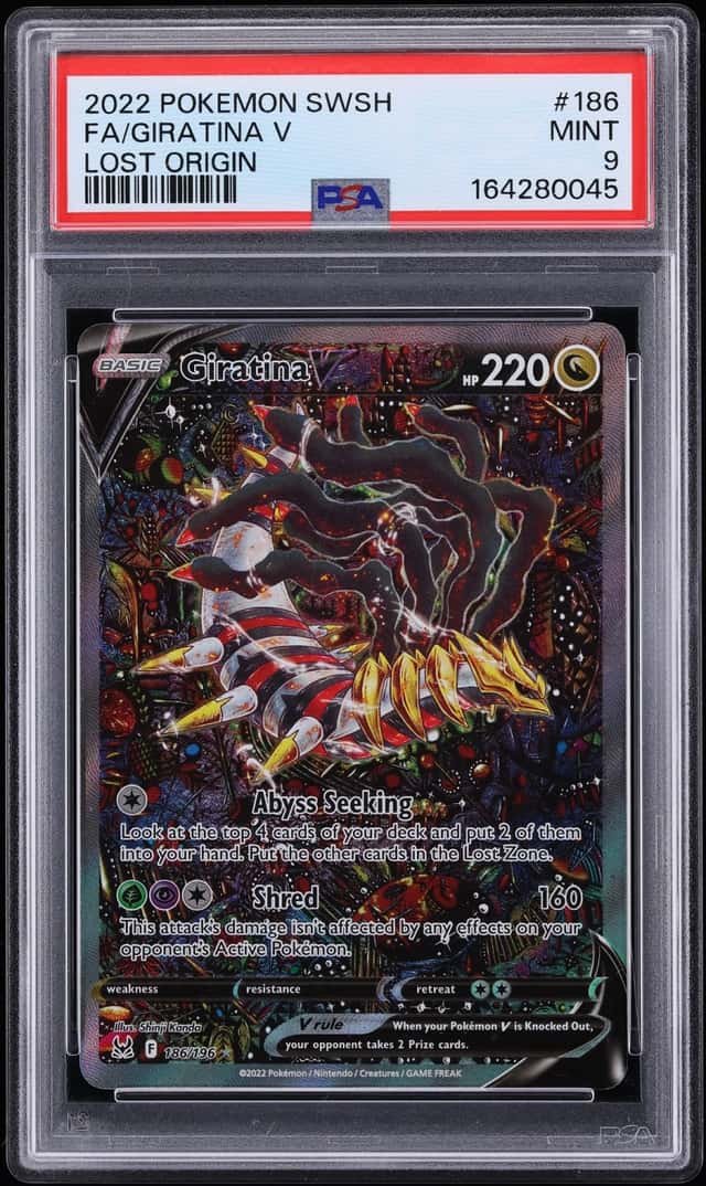2022 Pokemon Sword & Shield Lost Origin Alt Art Giratina V #186 PSA 9 MINT