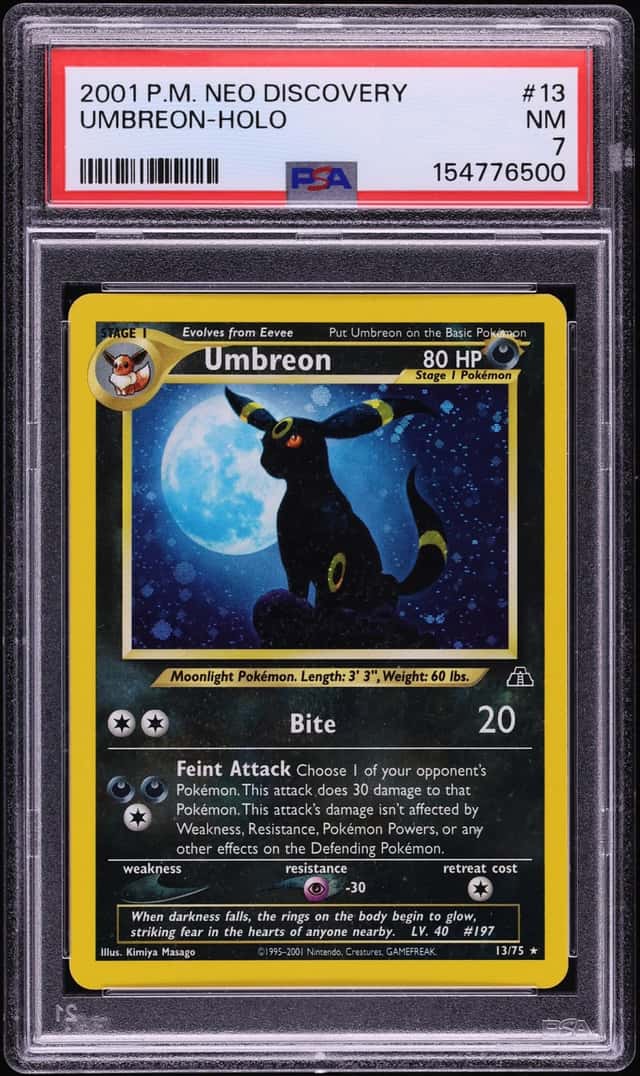 2001 Pokemon Neo Discovery Holo Umbreon #13 PSA 7 NRMT