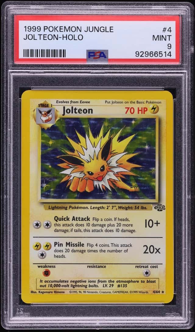 1999 Pokemon Jungle Holo Jolteon #4 PSA 9 MINT