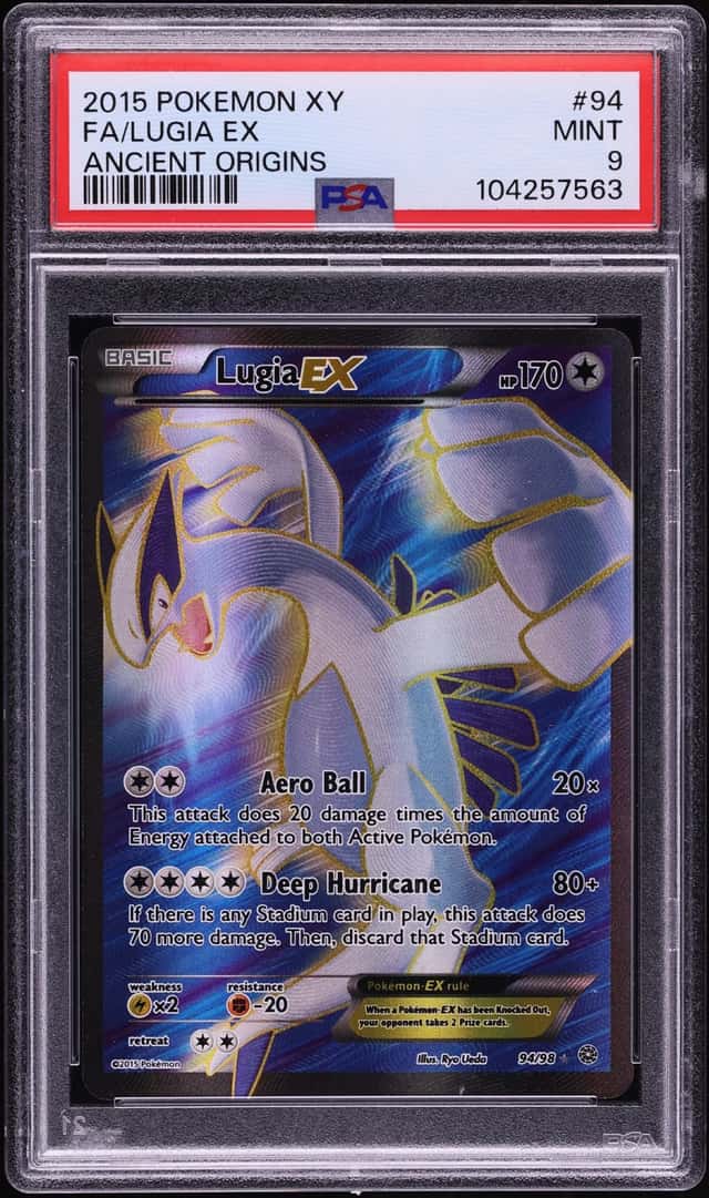 2015 Pokemon XY Ancient Origins Full Art Lugia EX #94 PSA 9 MINT