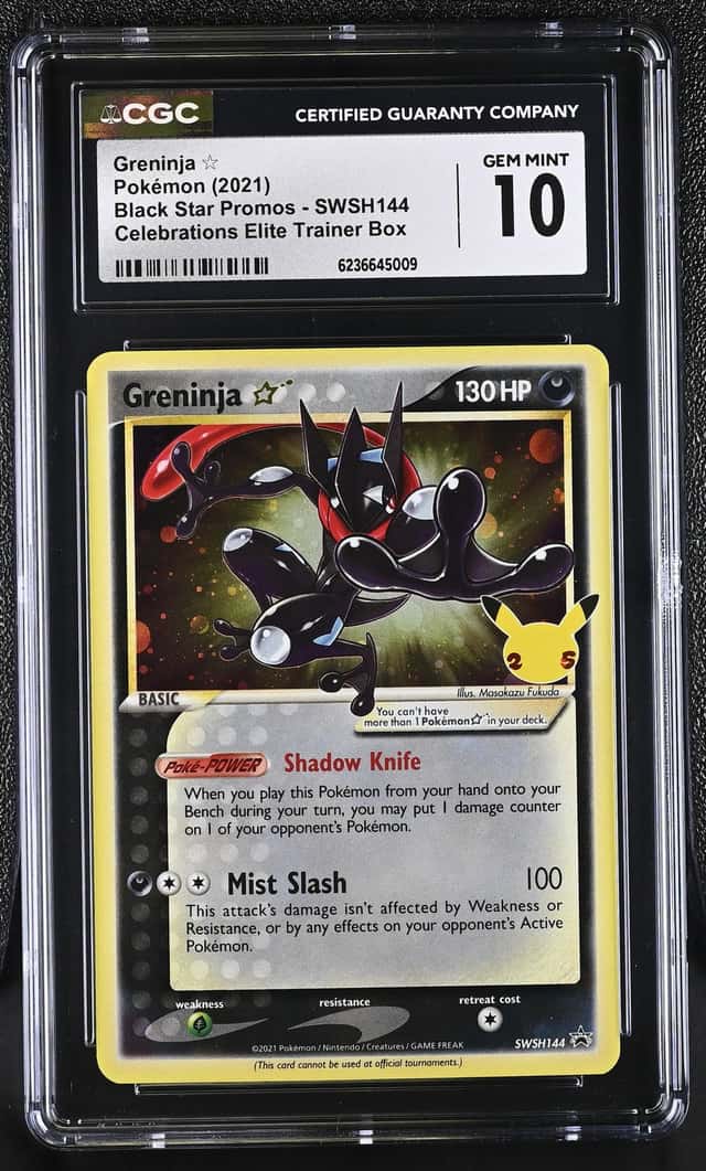 2021 Pokemon Sword & Shield Promo Celebrations ETB Greninja Gold Star #SWSH144 CGC 10 GEM MINT
