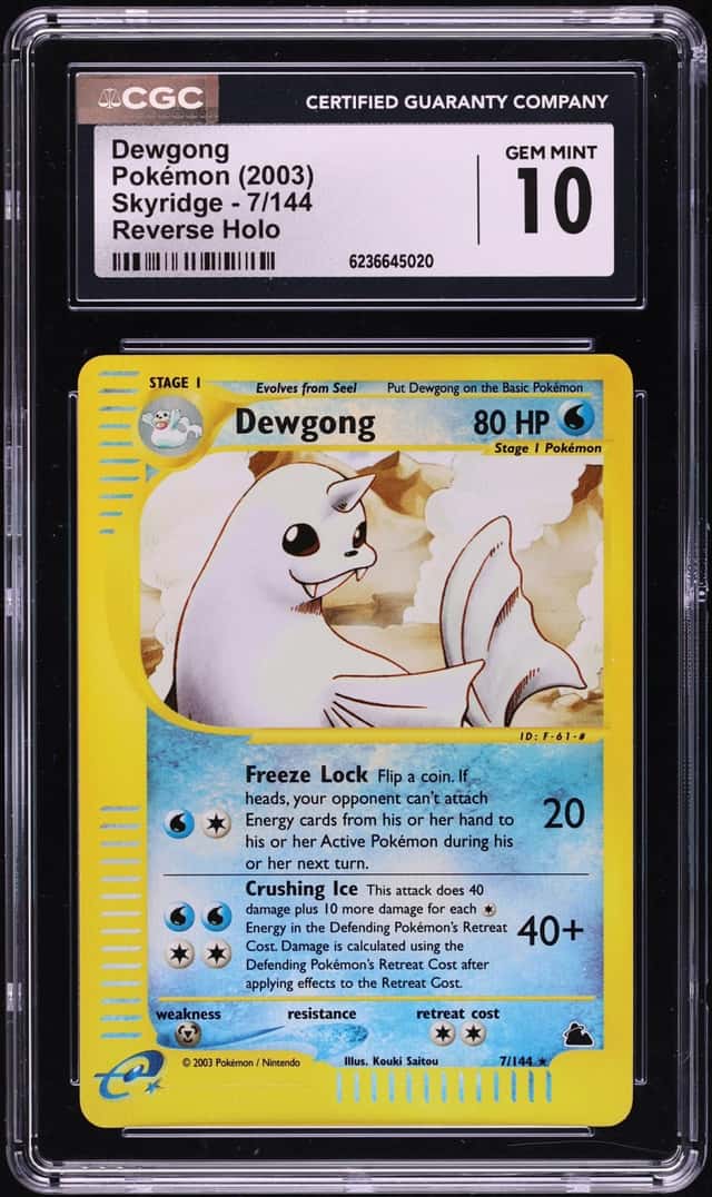 2003 Pokemon Skyridge Reverse Holo Dewgong #7 CGC 10 GEM MINT