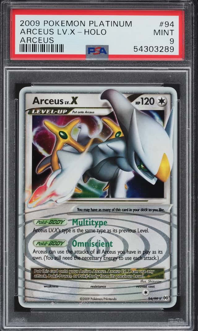 2009 Pokemon Platinum Arceus Holo Arceus LV.X #94 PSA 9 MINT