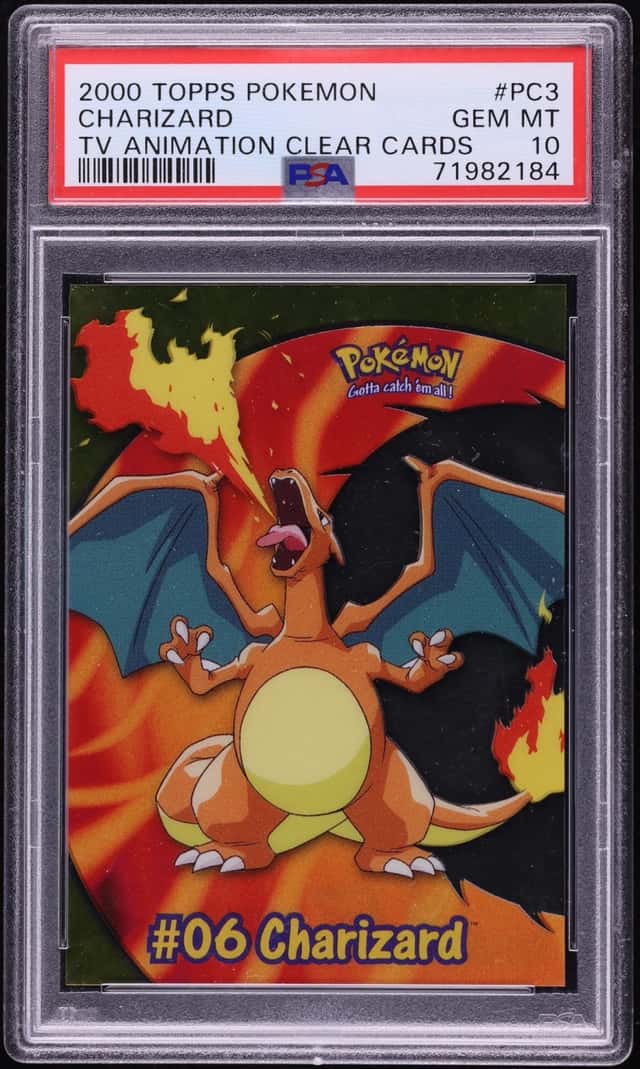 2000 Topps Pokemon TV Animation Clear Card Charizard #PC3 PSA 10 GEM MINT