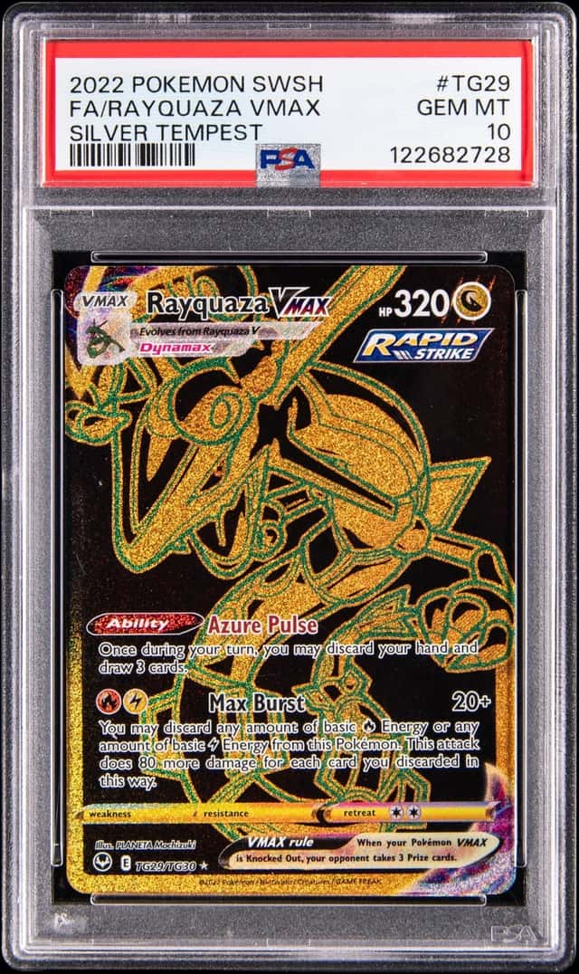 2022 Pokemon Sword & Shield Silver Tempest Full Art #TG29 Rayquaza VMAX - PSA GEM MT 10