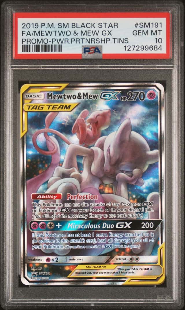 Pokemon SM Black Star Promos Mewtwo & Mew #SM191 PSA 10 GEM MINT