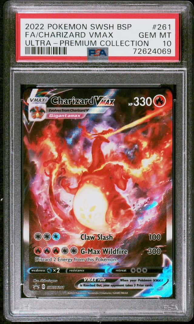 2022 POKEMON SWSH BLACK STAR PROMO #261 FULL ART/CHARIZARD VMAX PSA 10