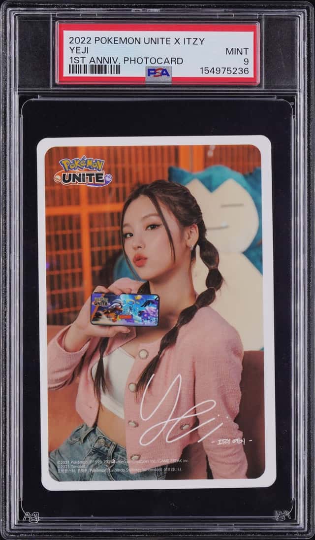 2022 Pokemon Unite x Itzy Yeji 1st Anniversary Photocard PSA 9 MINT