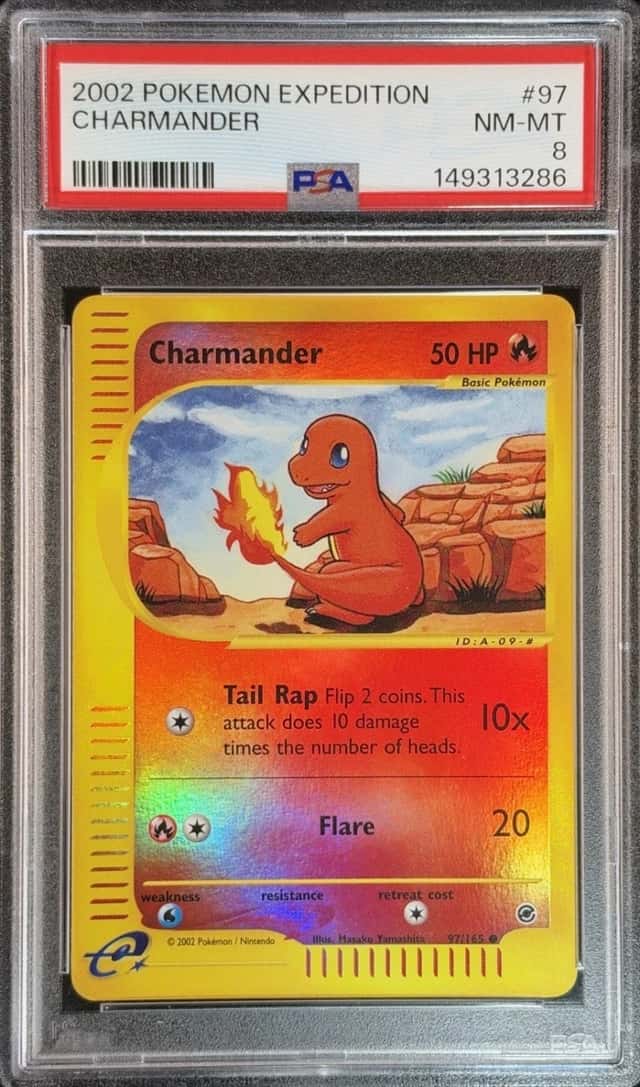PSA 8 Charmander #97/165 Expedition Reverse Holo Pokemon