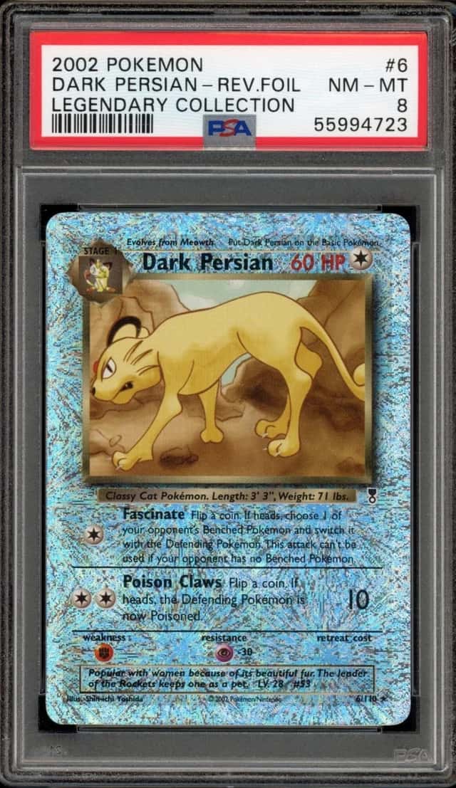Pokemon Dark Persian Reverse Holo Legendary Coll. 6 PSA 8