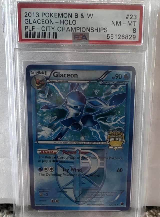 The Pokémon Company 2013 Plasma Freeze Glaceon 23/116 Holo City Champs PSA 8