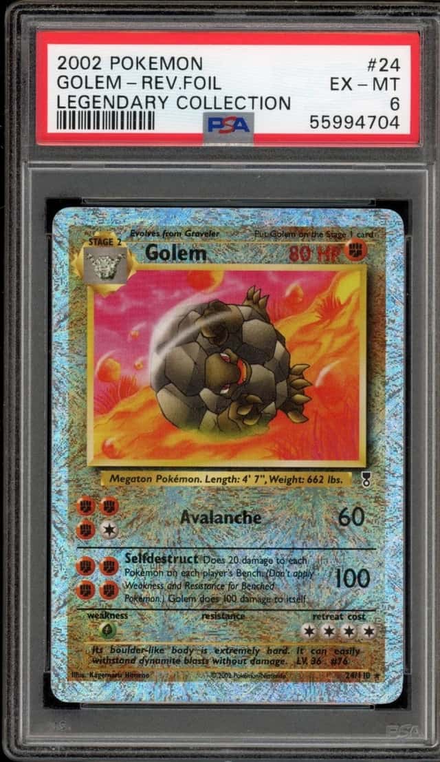 Pokemon Golem Reverse Holo Legendary Coll. 24 PSA 6