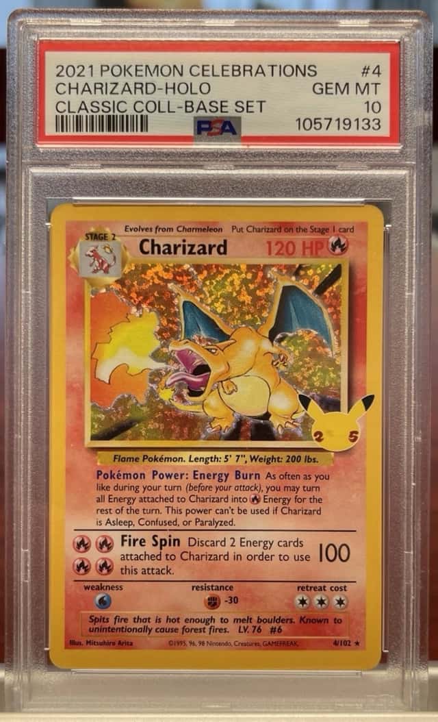 2021 Pokemon TCG Charizard 4/102 Celebrations Classic Collection Holo PSA 10
